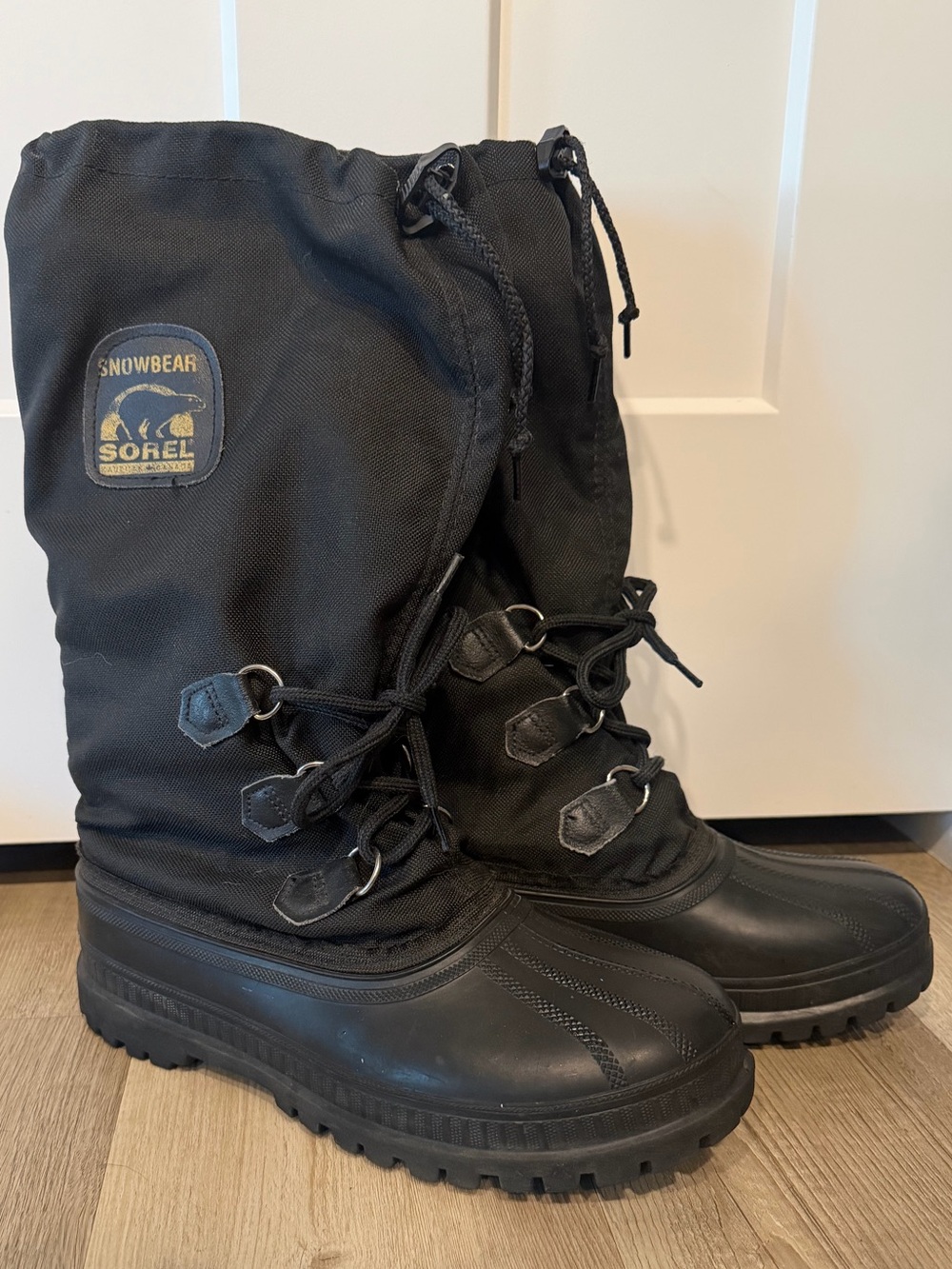 Sorel Snowbear Steel Shank Tall Black Insulated Winter Boots Size 8